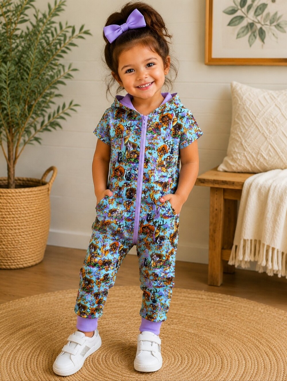 Bambi One-Piece Hooded Romper Girls Size 3T NWT